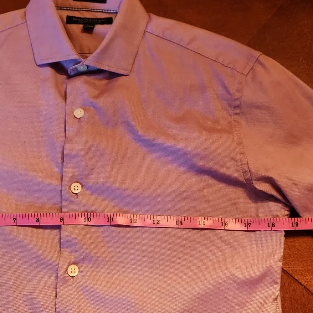 Banana Republic Long Sleeve Camden Fit Button Down Casual Shirt, XS, Purple